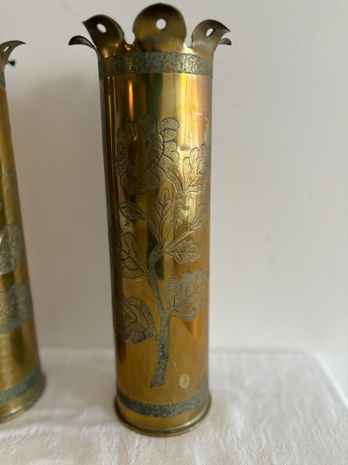 Pair of Floral Trench Art Casings