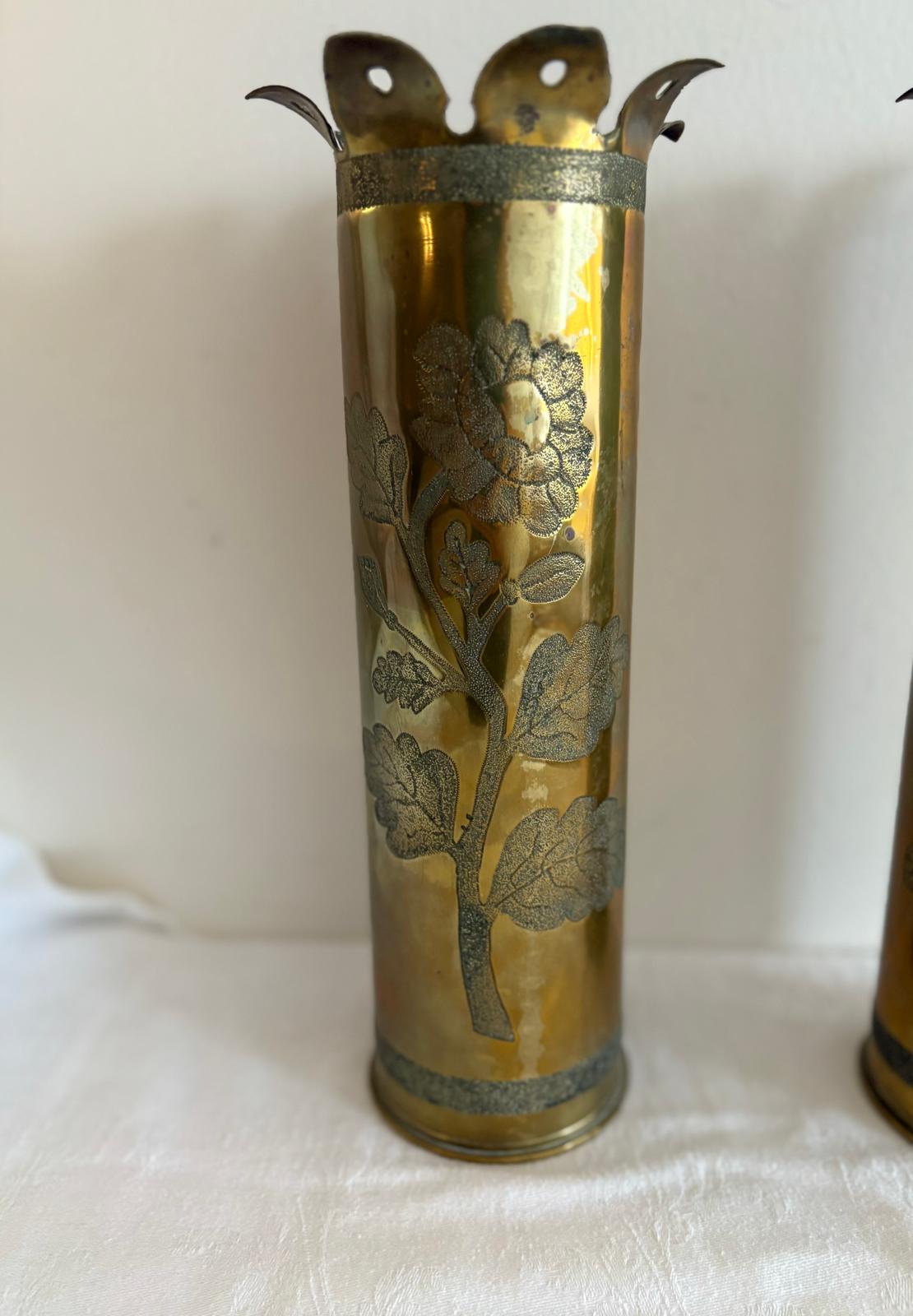 Pair of Floral Trench Art Casings