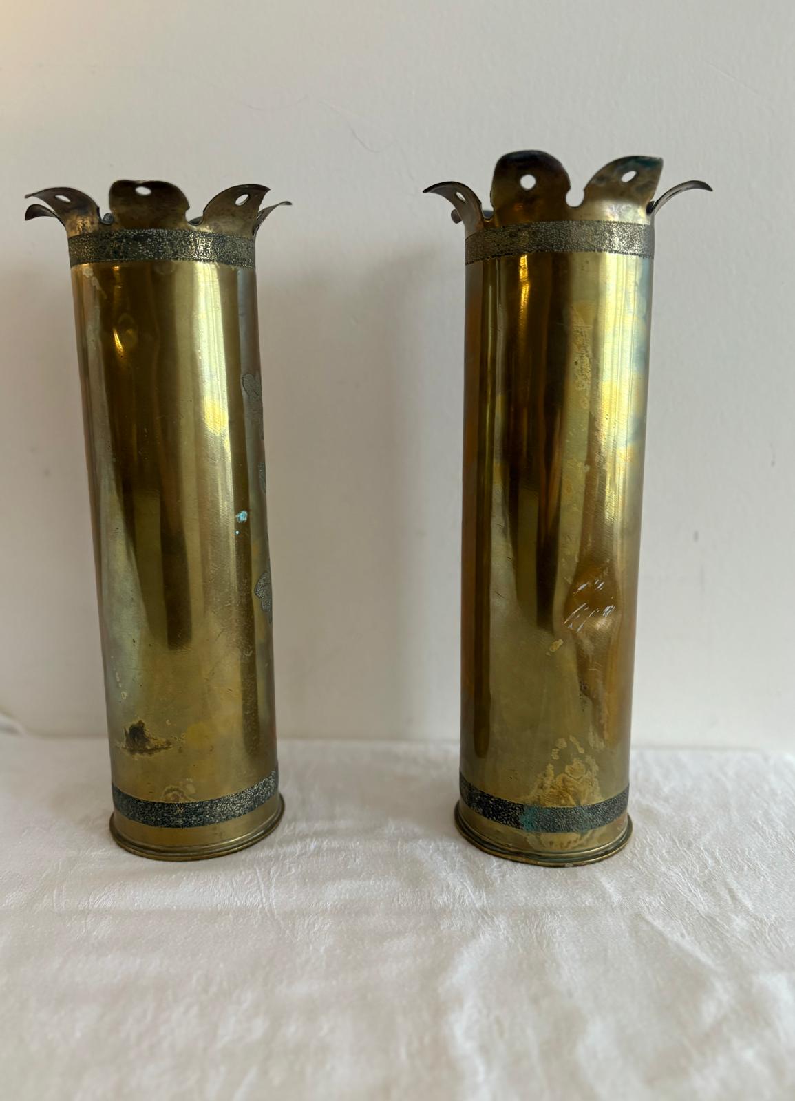 Pair of Floral Trench Art Casings